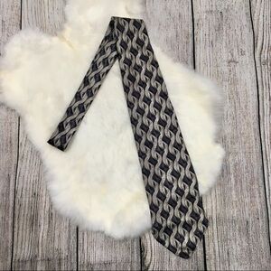 Pierre Cardin Grey Patterned Silk Necktie